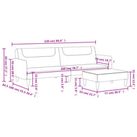 Schlafsofa 2-Sitzer mit Fußhocker Schwarz Stoff