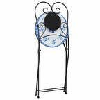 Mosaik-Bistro-Set Blau und Weiß Eisen und Keramik