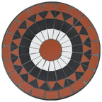 Mosaik-Bistro-Set Terrakottarot und Weiß Eisen und Keramik