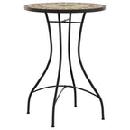Mosaik-Bistro-Set Terrakottarot und Weiß Eisen und Keramik
