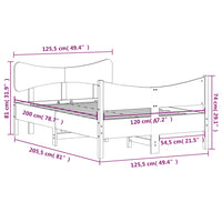 Massivholzbett ohne Matratze Weiß 120x200 cm Kiefernholz