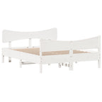 Massivholzbett ohne Matratze Weiß 135x190 cm Kiefernholz