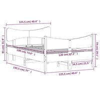 Massivholzbett ohne Matratze 120x190 cm Kiefernholz