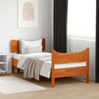 Massivholzbett ohne Matratze Wachsbraun 90x190 cm Kiefernholz