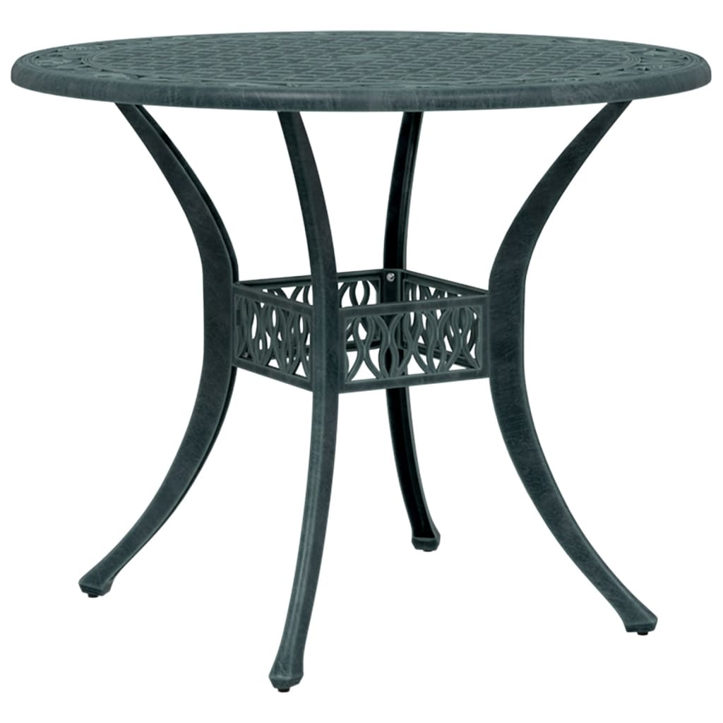 3-tlg. Bistro-Set Grün Aluminiumguss