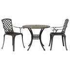 3-tlg. Bistro-Set Bronzen Aluminiumguss