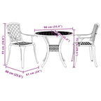 3-tlg. Bistro-Set Weiß Aluminiumguss