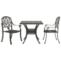 3-tlg. Bistro-Set Bronzen Aluminiumguss