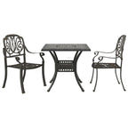 3-tlg. Bistro-Set Bronzen Aluminiumguss