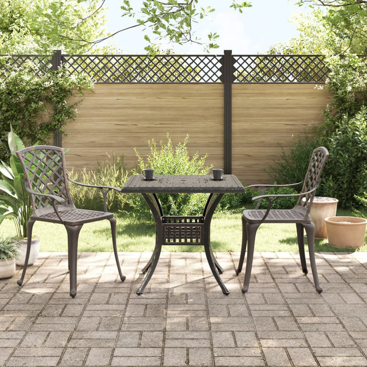 3-tlg. Bistro-Set Bronzen Aluminiumguss