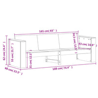 Gartensofa 3-Sitzer 189x60x62 cm Massivholz Douglasie