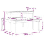 Picknicktisch 110x134x75 cm Massivholz Douglasie