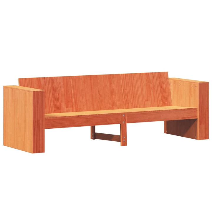 Gartensofa 3-Sitzer Wachsbraun 189x60x62 cm Massivholz Kiefer