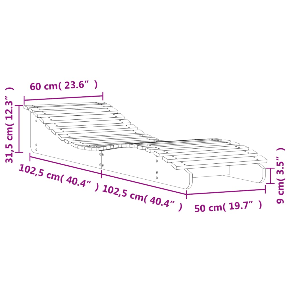 Sonnenliegen 2 Stk. Wachsbraun 205x60x31,5 cm Massivholz Kiefer