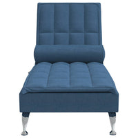 Massage-Chaiselongue mit Nackenrolle Blau Stoff