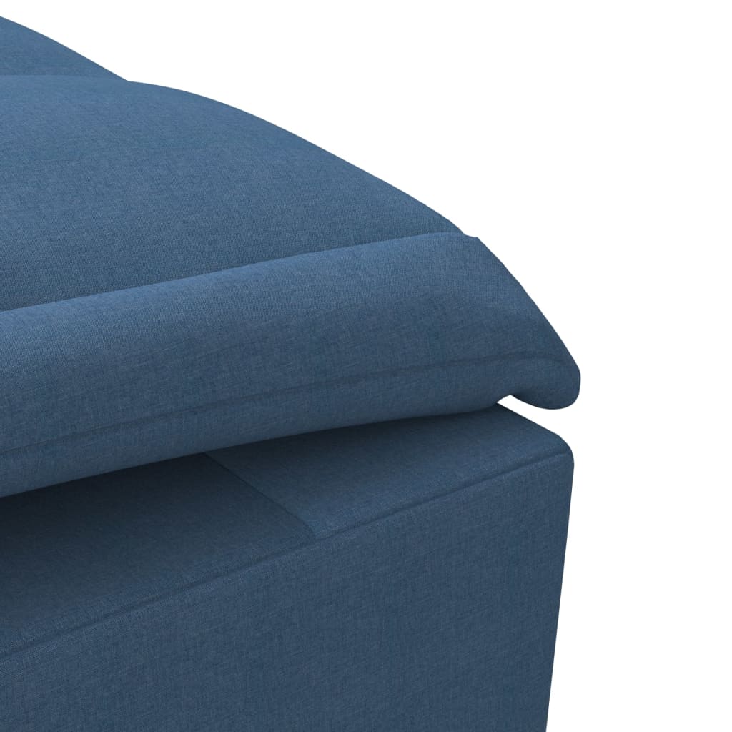 Massage-Chaiselongue mit Nackenrolle Blau Stoff