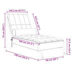 Massage-Chaiselongue mit Nackenrolle Blau Stoff