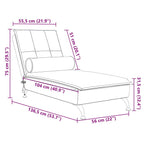 Massage-Chaiselongue mit Nackenrolle Rosa Samt