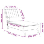 Massage-Chaiselongue mit Nackenrolle Gelb Samt