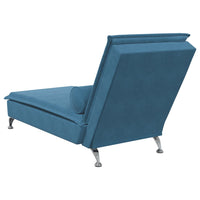 Massage-Chaiselongue mit Nackenrolle Blau Samt