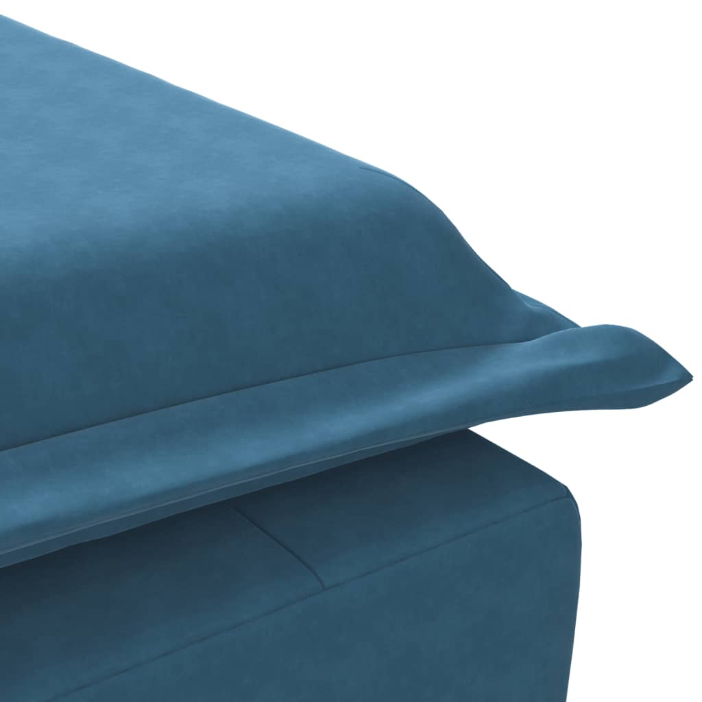 Massage-Chaiselongue mit Nackenrolle Blau Samt