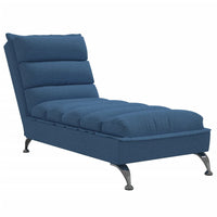 Chaiselongue mit Kissen Blau Stoff