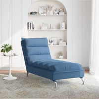 Chaiselongue mit Kissen Blau Stoff