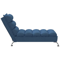 Chaiselongue mit Kissen Blau Stoff