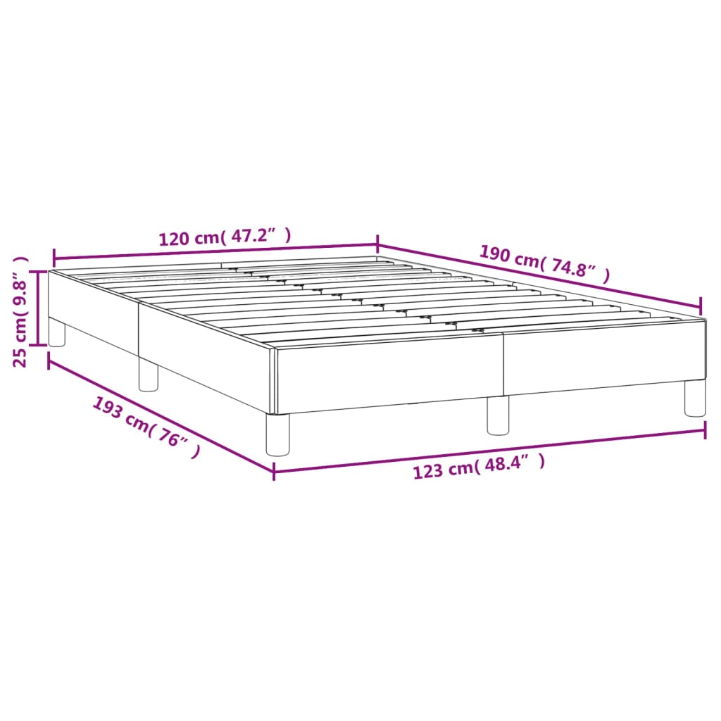 Bettgestell Dunkelgrau 120x190 cm Stoff