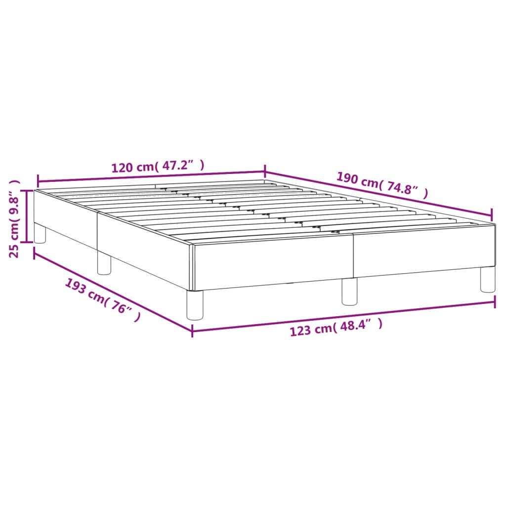 Bettgestell Grau 120x190 cm Kunstleder