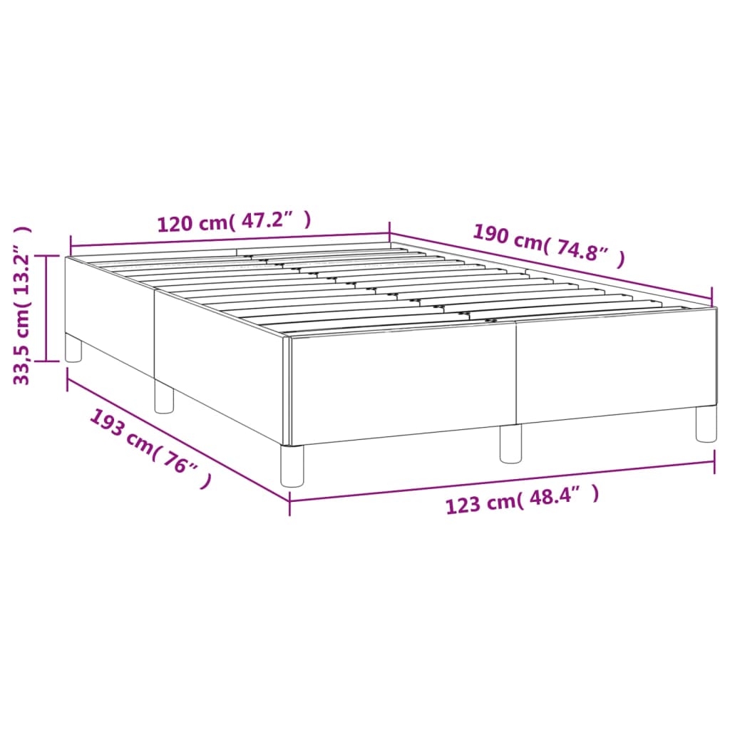 Bettgestell Dunkelbraun 120x190 cm Stoff