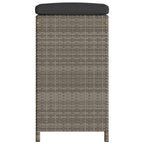 Garten-Barhocker mit Kissen 2 Stk. Grau Poly Rattan