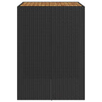 Garten-Bartisch mit Holzplatte Schwarz 105x80x110 cm Polyrattan
