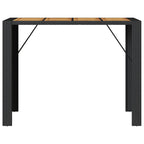 Garten-Bartisch mit Holzplatte Schwarz 145x80x110 cm Polyrattan