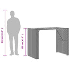 Garten-Bartisch mit Holzplatte Schwarz 145x80x110 cm Polyrattan