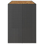 Garten-Bartisch mit Holzplatte Schwarz 185x80x110 cm Polyrattan