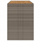Garten-Bartisch mit Holzplatte Grau 185x80x110 cm Polyrattan