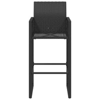 Garten-Barhocker 2 Stk. Schwarz Poly Rattan