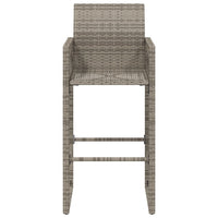 Garten-Barhocker 2 Stk. Grau Poly Rattan