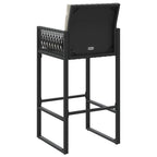 Garten-Barhocker mit Kissen 2 Stk. Schwarz Poly Rattan