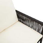 Garten-Barhocker mit Kissen 2 Stk. Schwarz Poly Rattan