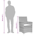 Gartenstühle mit Kissen 2 Stk. Grau Poly Rattan Massivholz