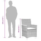 Gartenstühle mit Kissen 2 Stk. Beige Poly Rattan Massivholz