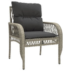 4-tlg. Garten-Sofagarnitur mit Kissen Hellgrau Poly Rattan
