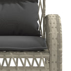 4-tlg. Garten-Sofagarnitur mit Kissen Hellgrau Poly Rattan
