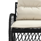 2-tlg. Garten-Sofagarnitur mit Auflagen Schwarz Poly Rattan