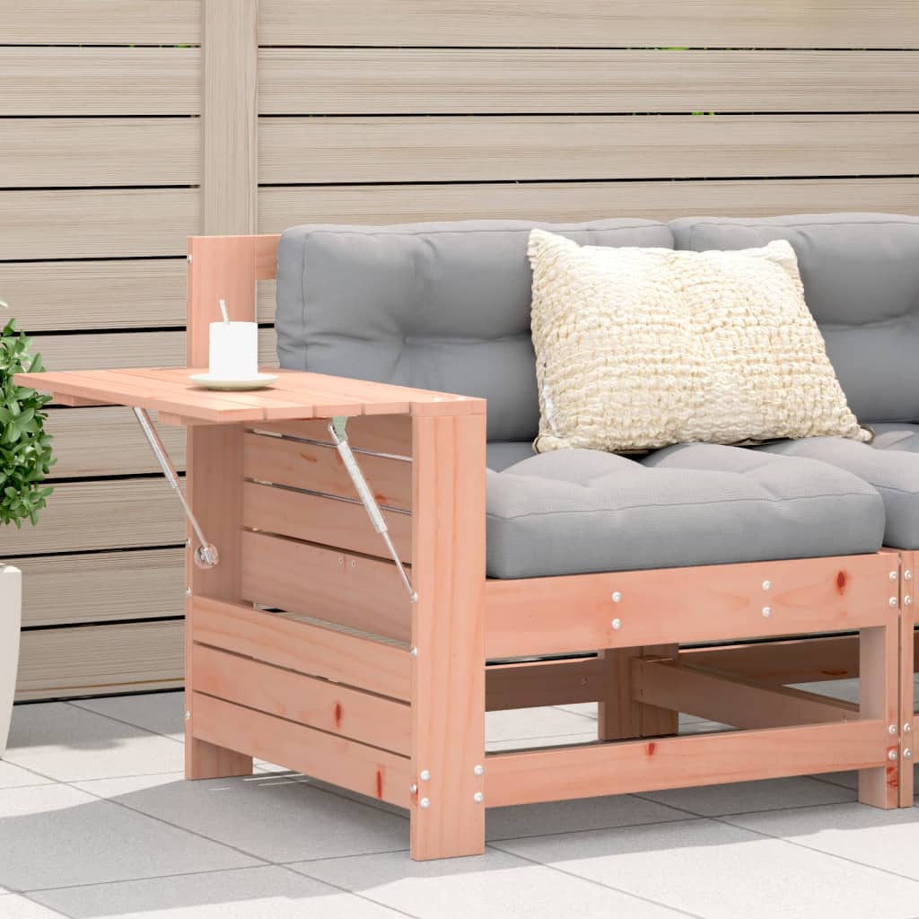 Gartensofa mit Armlehne und Beistelltisch Massivholz Douglasie