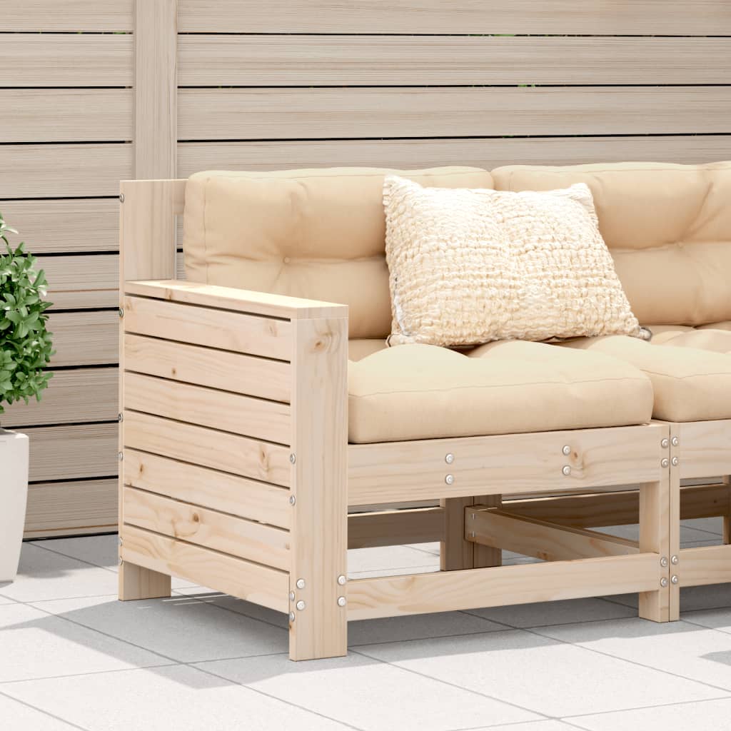 Gartensofa mit Armlehne 69x62x70,5 cm Massivholz Kiefer