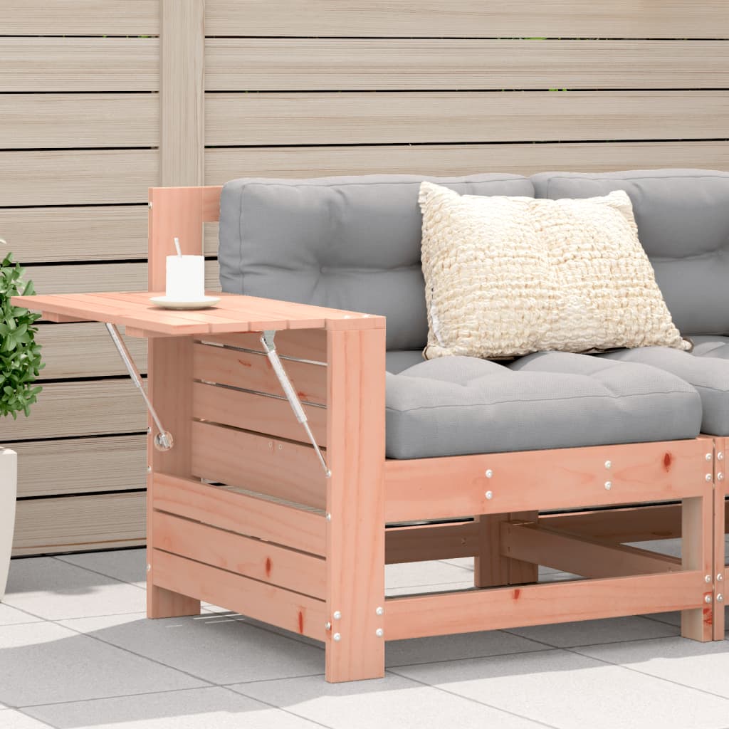 Gartensofa mit Armlehne und Kissen Massivholz Douglasie