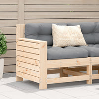 Gartensofa mit Armlehne und Kissen Massivholz Kiefer